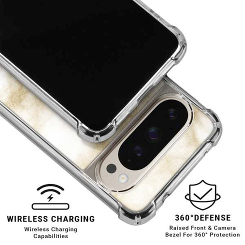 Angled Marble Pixel 9/9 Pro Clear Case